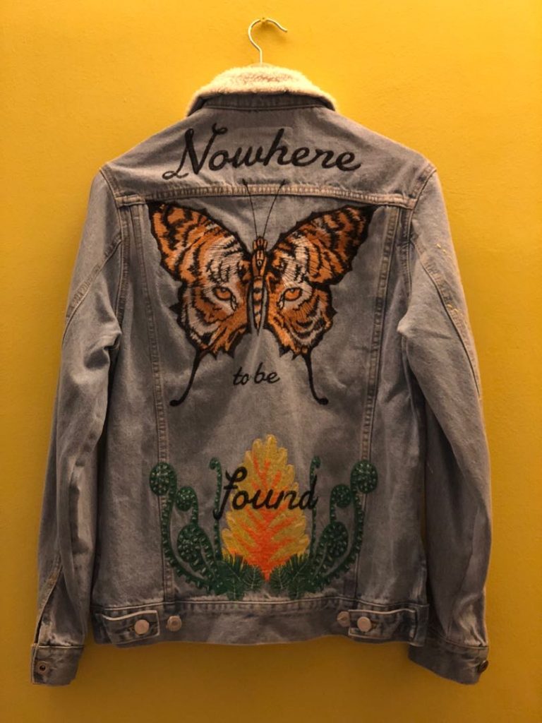 gucci snake jean jacket